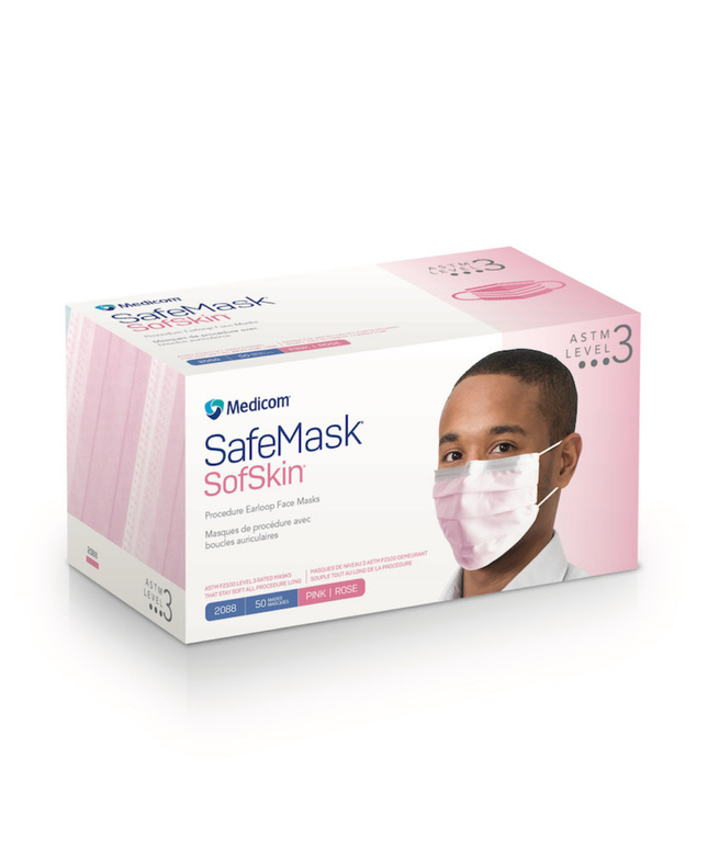 Medicom - SafeMask SofSkin Level-3 Masks 50/Bx Pink