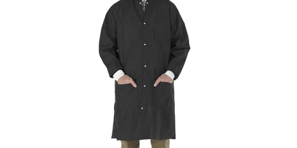 Medicom - SafeWear Hi-Perform Lab Coat Black Small 12/Pk