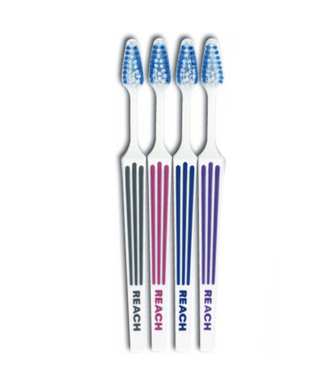 Reach Advanced Design Toothbrush - Adult X-Soft Compact 72/Pk. Raised rubber