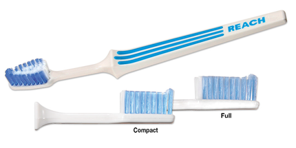 Reach Advanced Design Toothbrush - Adult Soft Compact 72/Pk. Raised rubber