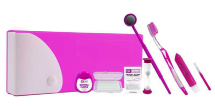 Dr. Fresh Ortho Kit Pencil Box 12/Pk. Kit includes a V-Trim toothbrush, travel