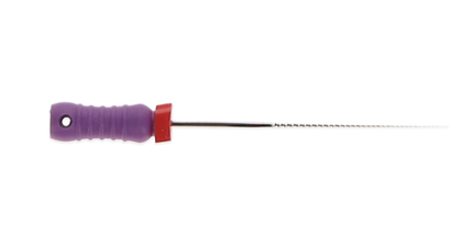 Stainless Steel K-File with Plastic Handle & Endo Stop, 28 mm, 0.02 Taper, # 10, Purple, 6/Pk, MK2810