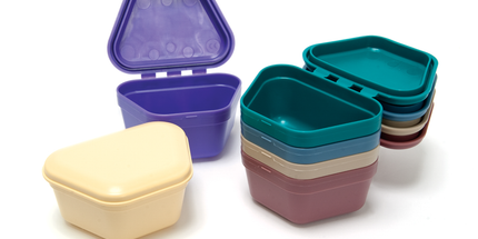 Quala - Denture Box, Assorted Colors (2 ea): Midnight Blue, Plum, Gray Teal, 12/bg