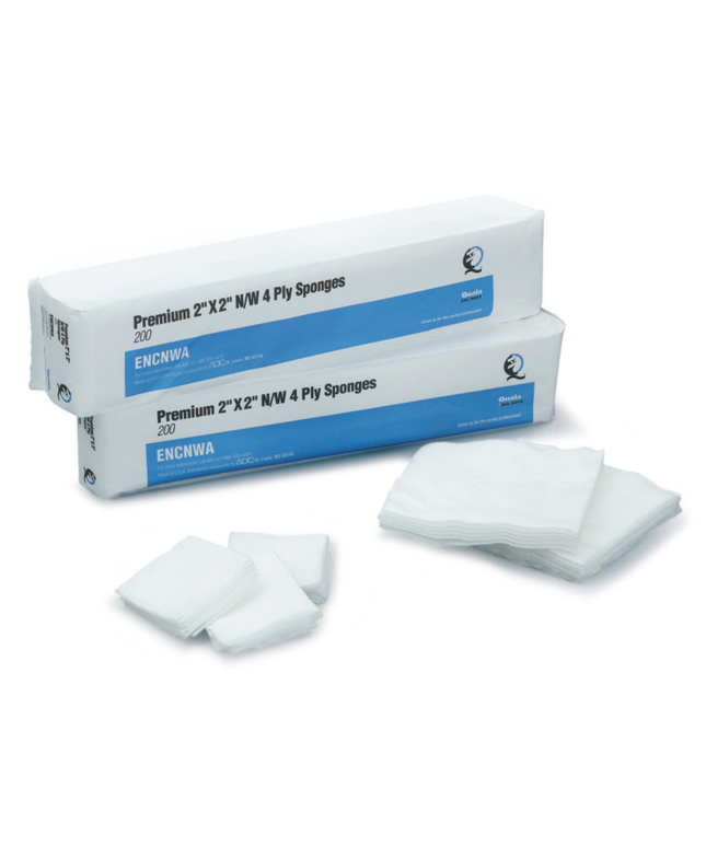 Quala - Non-Woven Sponges, 2" x 2", 4-Ply, Non-Sterile, 200/pkg, 25 pkg