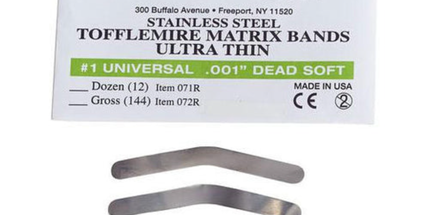 Temrex - JR Rand Tofflemire Matrix Bands #1 Universal .001" Dead Soft 144/Pk. Ultra