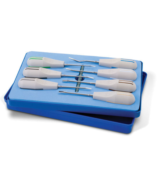 Directa - Luxator Complete Kit - 7 Pieces: 1 each of 2 mm Straight Blade, 3 mm Curved