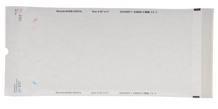 HSB - 5.25"?x?11" - Paper/Clear Film Self-Sealing Sterilization Pouch 200/Bx