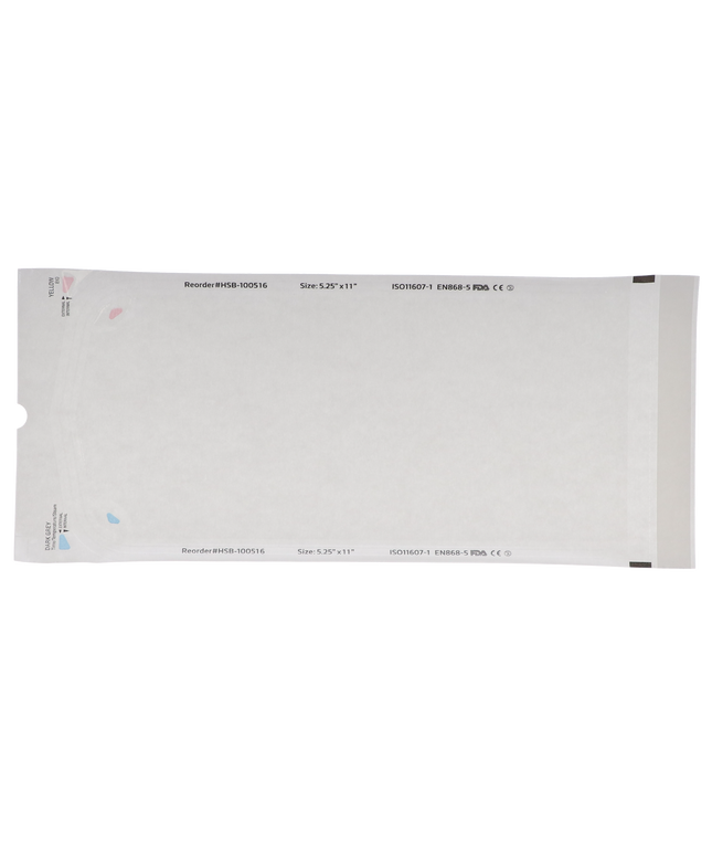 HSB - 5.25"?x?11" - Paper/Clear Film Self-Sealing Sterilization Pouch 200/Bx