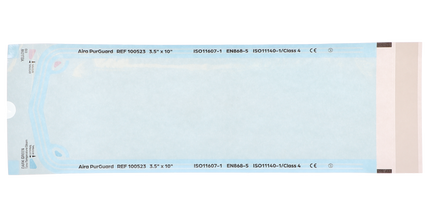 HSB - 3.50"?x?10" - Paper/Blue Film Self-Sealing Sterilization Pouch 200/Bx