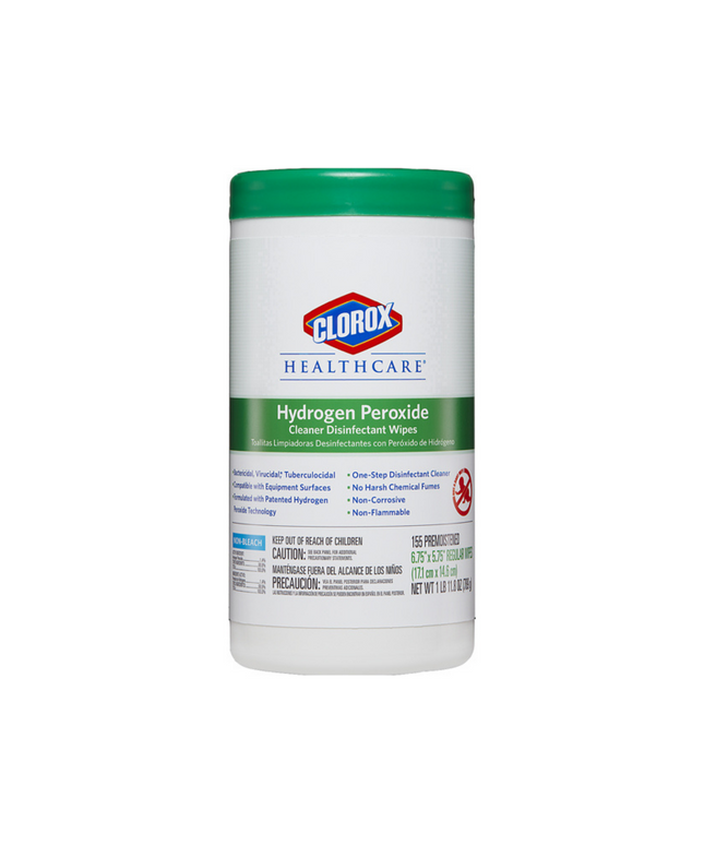 Clorox - Hydrogen Peroxide Wipes 6.75 x 5.75 155/Can