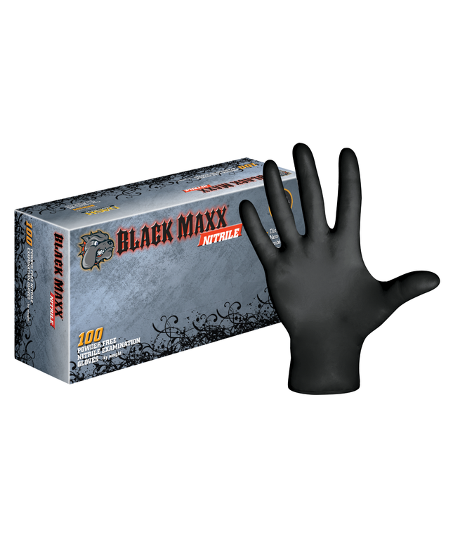 Dash Medical - Black Maxx Nitrile Gloves Medium 100/Bx