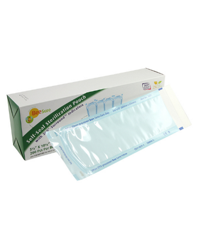 Cranberry - BeeSure Sterilization Pouches 3.5x10.5 200/Box