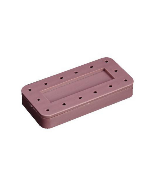 Silicone Magnetic Bur Block 14-Hole Rectangular Mauve