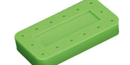 Plasdent - Silicone Magnetic Bur Block 14-Hole Rectangular Green