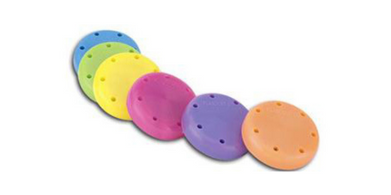 Silicone Magnetic Bur Block 7-Hole Small Round Neon-Purple