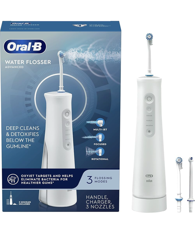 P&G - Oral-B Water Flosser Advanced. Includes handle, charger, and two nozzles. 3/cs