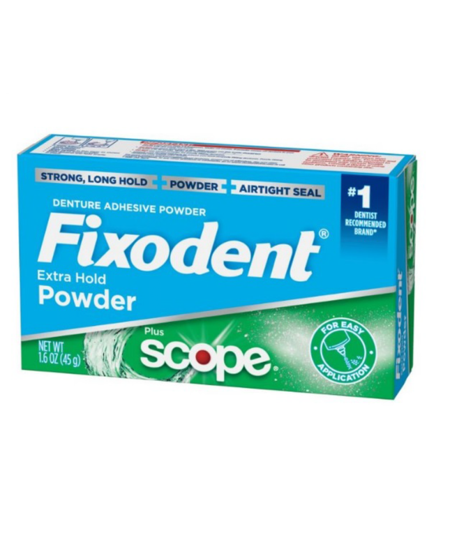 P&G - Fixodent Denture Adhesive Powder Plus Scope 1.6oz 24/Case