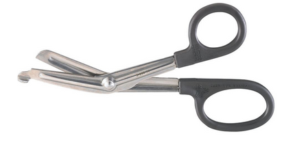 Universal Bandage Scissors 7.5" Serrated Black Handle