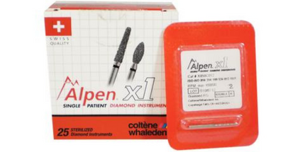 Alpen X1 Sterile Singe-Use Diamonds FG 801-012 Medium 25/Pk