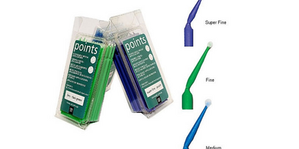 Points Brush Applicators Fine 400/Pk Dark-Green