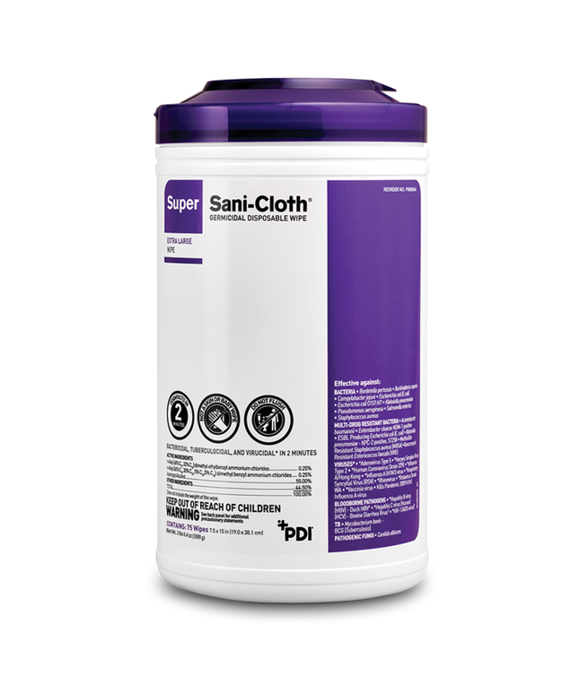 PDI - Super Sani-Cloth Germicidal Wipes X-Large 75/Can