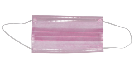 HSB - Earloop 3-PLY Masks 50/Bx ASTM 1 Pink  BFE=>95, PFE=>95, Synthetic Blood 80 mmHg