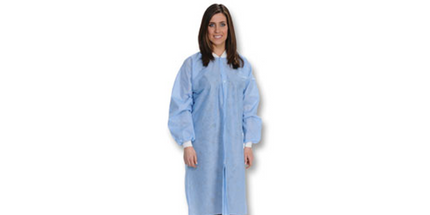 Valumax - Easy-Breathe Lab Coat Ceil Blue 10/Pk XLarge