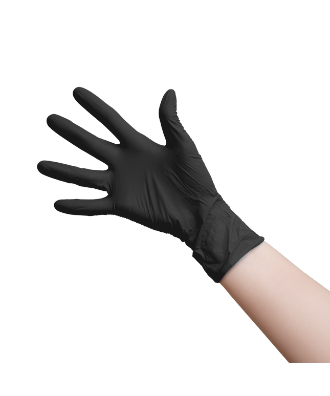 Adenna Phantom Latex Exam Gloves Medium, Black Color, PF