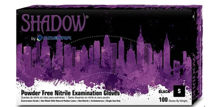 Adenna Shadow Nitrile Exam Gloves Small, Black Color, PF