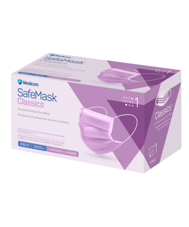 Medicom - SafeMask Classics Earloop Masks L1 50/Box Lavender