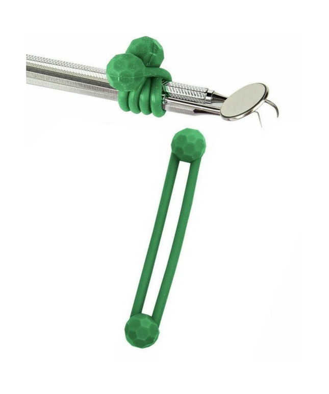 Plasdent - Silicone Instrument Ties Green 6 Bundling