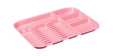 Plasdent - Set-up Tray Divided Size B (Ritter) - Coral, Plastic, 13-1/2" X 9-5/8"