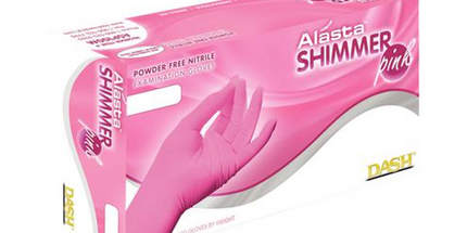 Dash Medical - Alasta PF Shimmer Pink Nitrile Glove M 100/Bx
