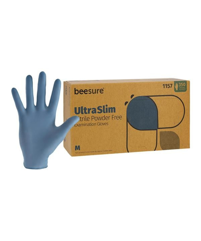 Cranberry - BeeSure UltraSlim Nitrile Gloves 350/Box Medium