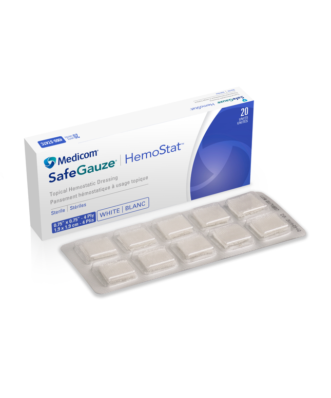 Medicom - SafeGauze HemoStat Topical Hemostatic Dressing 20/Pk