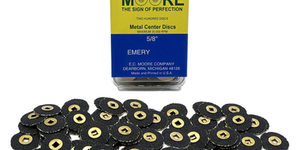 EC Moore - Paper Discs Brass Center 5/8" Emery Coarse 200/Pk