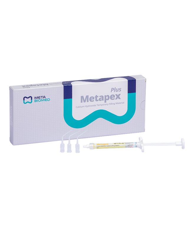 Meta Biomed - Metapex Plus Calcium Hydroxide Temporary Filling Material With Iodoform 1X 2.2G syrs & 20 Tips