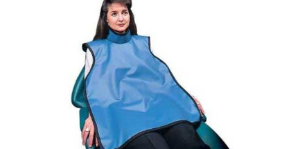 X-Ray Protectall Apron w/Neck Collar .3mm Lead Vinyl Blue
