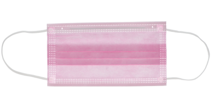 HSB - Earloop 3-PLY Masks 50/Bx ASTM 2 Pink BFE=>98, PFE=>98, Synthetic Blood 120 mmHg