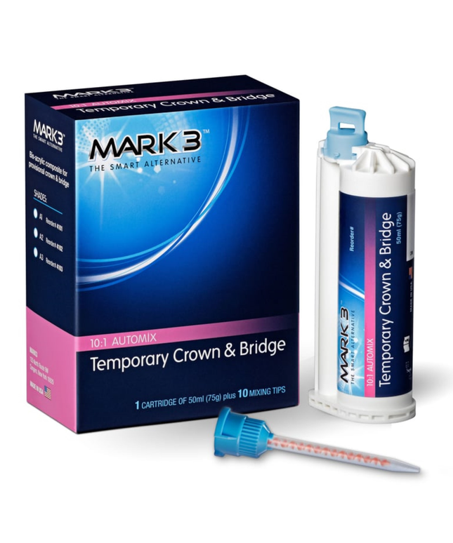 Mark3 - Temporary Crown & Bridge A2 10:1  50ml. Cartridge (75gm.) & 10 Tips