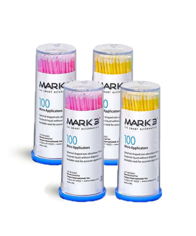 Mark3 - Disposable Micro Applicators Fine Assorted  Colors (Yellow, Pink) 400/bx.