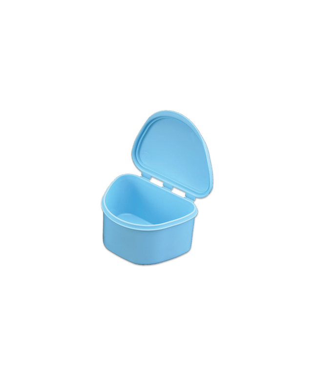 Plasdent - Denture Box - Light Blue Chroma Colored 12/Bx. Plastic with Hinged Lid