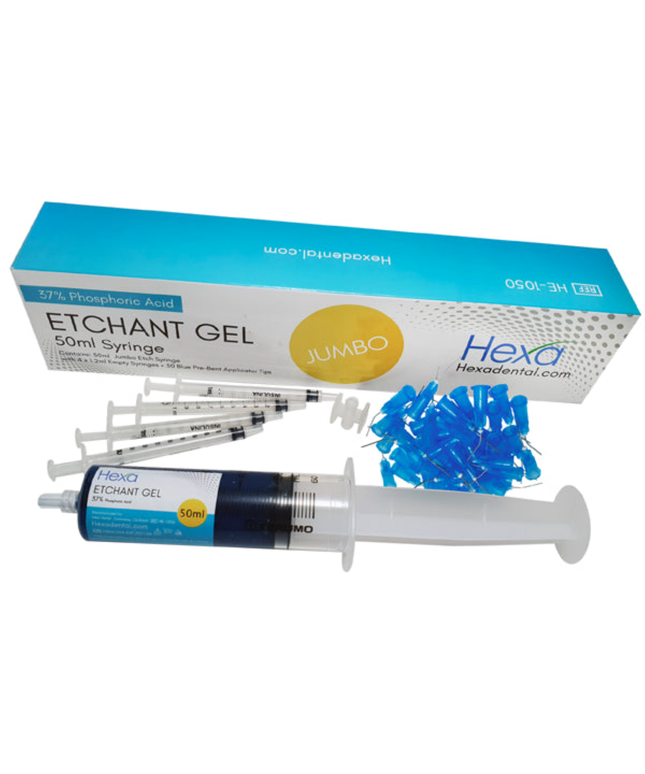 Hygedent - Hexa Etch Gel 37% , 50ml , Syringes Blue JUMBO, HE-1050