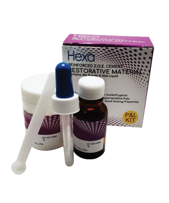 Hygedent - Hexa Restorative Material Z.O.E. Cement - 38g Powder and 14ml Liquid. Polymer