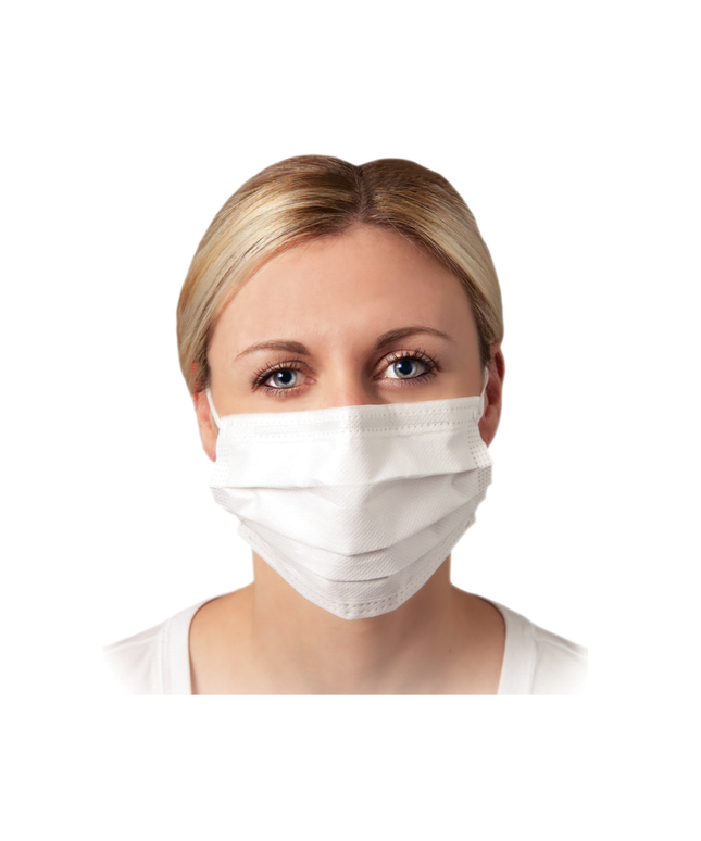 Quala - Extra Soft Earloop Face Mask, White, Level 3, 50/bx,