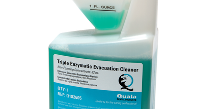 Quala - Enzymatic Evacuation Cleaner, 32 oz Concentrate Metered Dose Tip & Measure Bottle