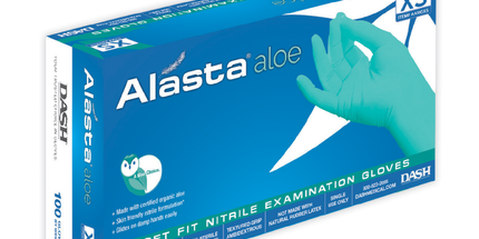 Dash - Alasta Aloe Nitrile Gloves, Powder-Free, Extra-Small, 100/Box, AA100XS