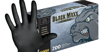 Dash - Black Maxx Nitrile Exam Gloves, Thin, Powder-Free, Large, 200/Box, BMNT200L