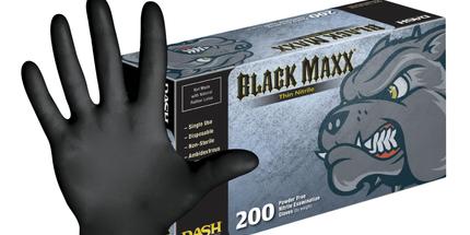 Dash - Black Maxx Nitrile Exam Gloves, Thin, Powder-Free, Extra-Large, 200/Box, BMNT200XL