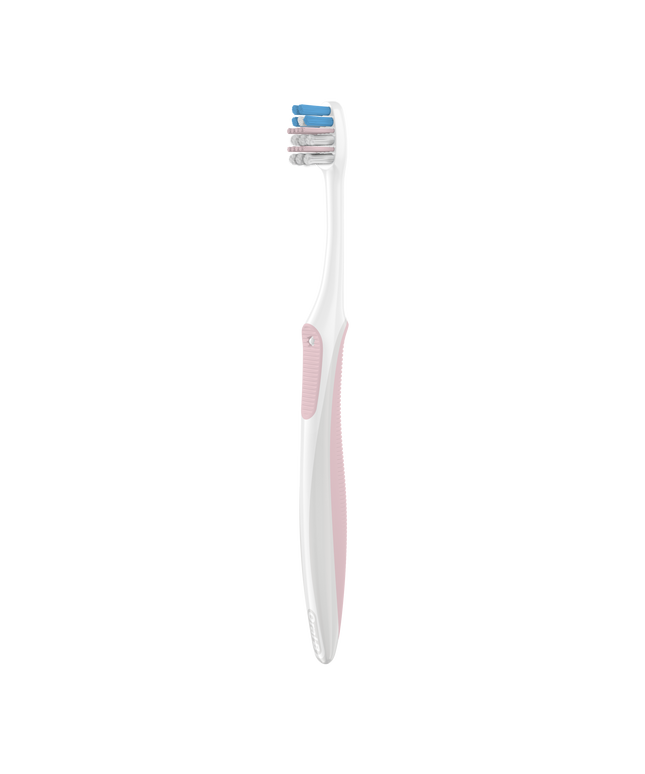 P&G - Gum Care Compact Toothbrush, 21 Extra Soft, 4? Assorted Colors: Gray, Rose, Turquoise & Purple, 12/bx (Old #s 80324107, 80328263)